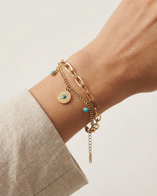 Bracelet Aïla maillons dorés entrelacés Soléa - vue 2