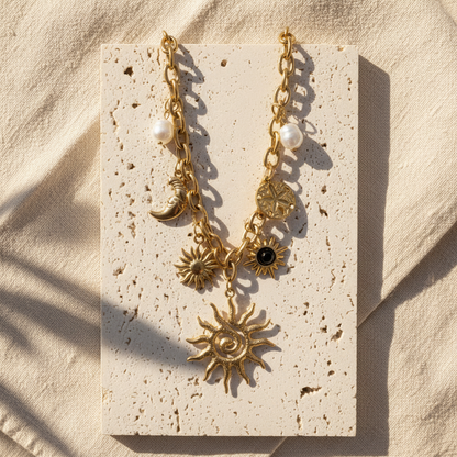 Collier Nova pendentif astral doré Soléa - vue 1