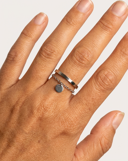 Bague Althéa anneau ouvert acier inoxydable Soléa - vue 5