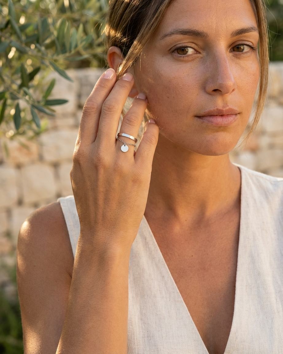 Bague Althéa anneau ouvert acier inoxydable Soléa - vue 6