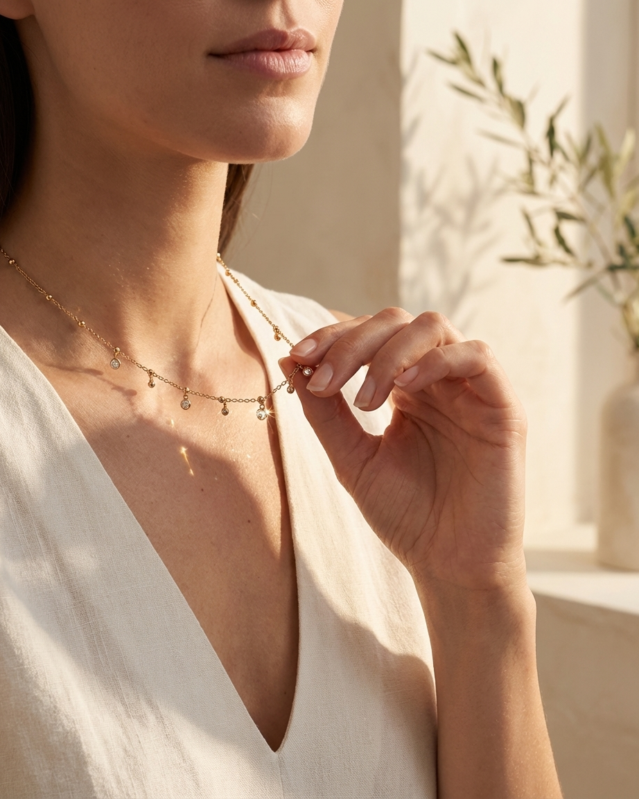 Collier Amaya pendentifs dorés fins Soléa - vue 3