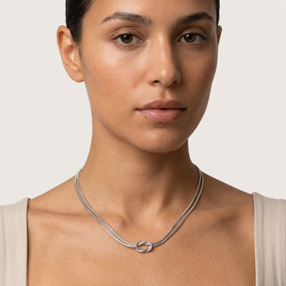 Collier Knoté chaîne rigide minimaliste Soléa - vue 2