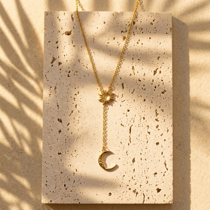 Collier Soluna soleil et croissant de lune Soléa - vue 1