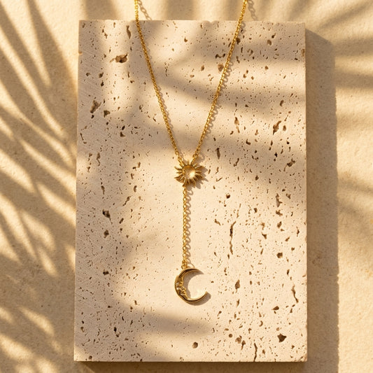 Collier Soluna soleil et croissant de lune Soléa - vue 1