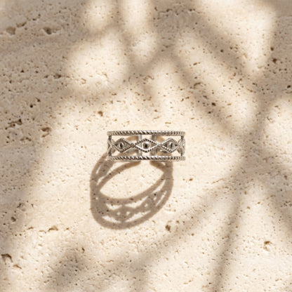 Bague Sahara anneau ouvert doré argenté Soléa - vue 1