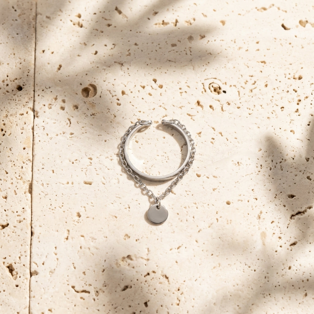 Bague Althéa anneau ouvert acier inoxydable Soléa - vue 4
