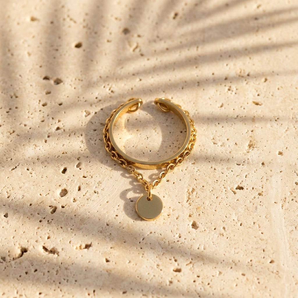 Bague Althéa anneau ouvert acier inoxydable Soléa - vue 1