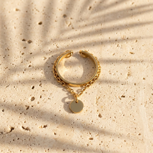 Bague Althéa anneau ouvert acier inoxydable Soléa - vue 1