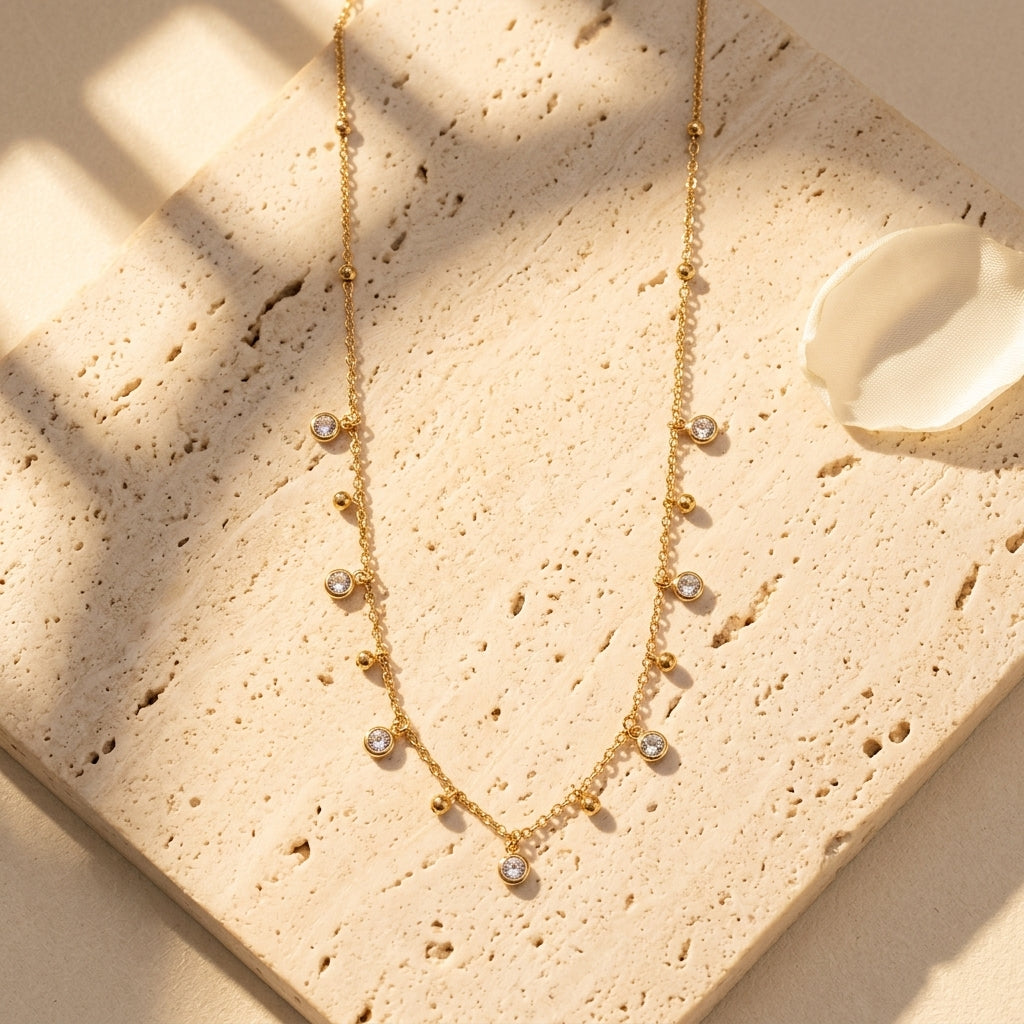 Collier Amaya pendentifs dorés fins Soléa - vue 1