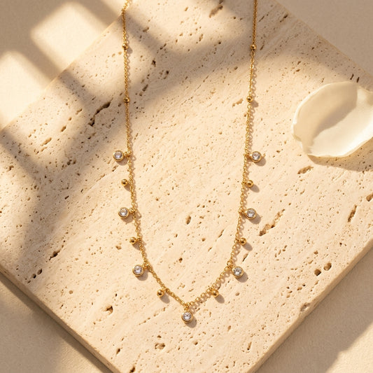 Collier Amaya pendentifs dorés fins Soléa - vue 1