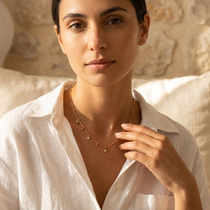 Collier Amaya pendentifs dorés fins Soléa - vue 2