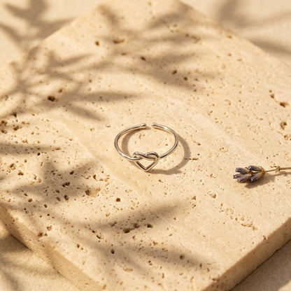 Bague Inaya cœur doré acier inoxydable Soléa - vue 4