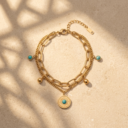 Bracelet Aïla maillons dorés entrelacés Soléa - vue 5