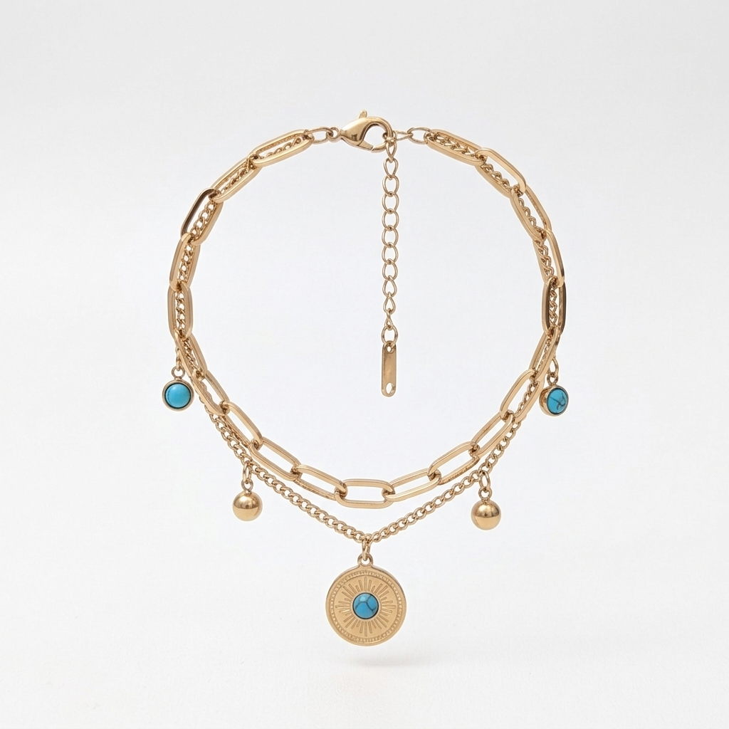 Bracelet Aïla maillons dorés entrelacés Soléa - vue 3