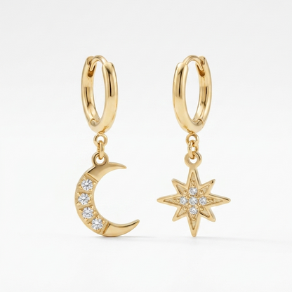 Boucles d'oreilles Siléna créoles jour nuit Soléa - vue 3
