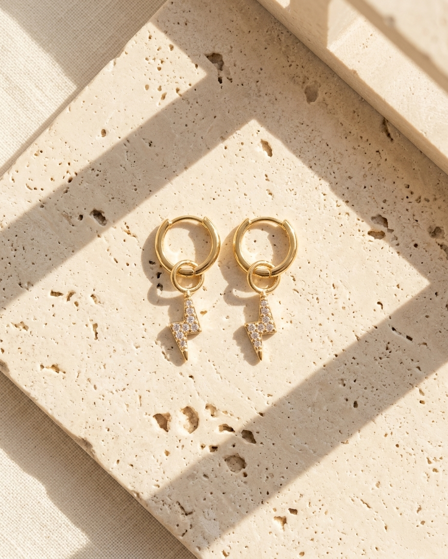 Boucles d'oreilles Ecléa créoles éclair Soléa - vue 1