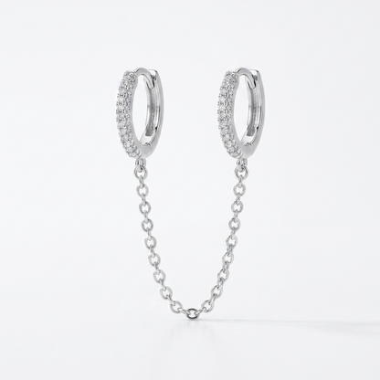 Boucles d'oreilles Elina créoles zircons Soléa - vue 1