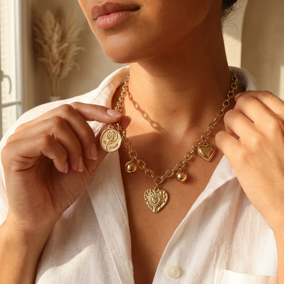 Collier Valentina chaîne maillons dorés Soléa - vue 3