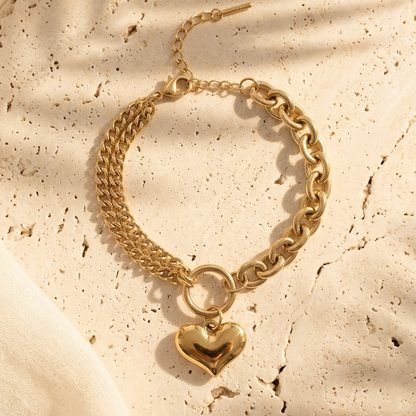 Bracelet Célia cœur doré suspendu Soléa - vue 5