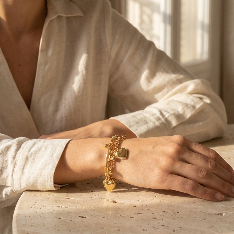 Bracelet Amoréa double chaîne fine Soléa - vue 3