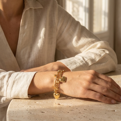 Bracelet Amoréa double chaîne fine Soléa - vue 3