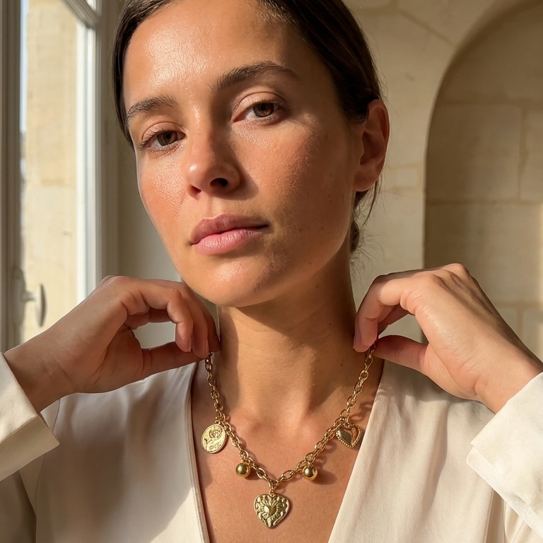 Collier Valentina chaîne maillons dorés Soléa - vue 5